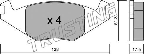 Trusting 049.0 - Bremsbelagsatz, Scheibenbremse parts5.com