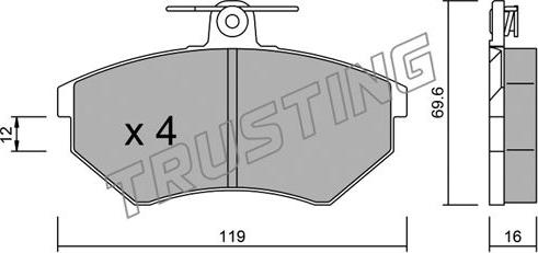 Trusting 052.0 - Juego de pastillas de freno parts5.com