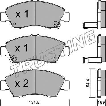 Trusting 140.0 - Zestaw klocków hamulcowych, hamulce tarczowe parts5.com