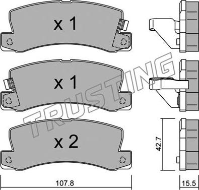 Trusting 164.0 - Fékbetétkészlet, tárcsafék parts5.com