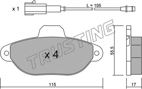 Trusting 162.2 - Set placute frana,frana disc parts5.com