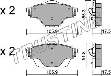 Trusting 1004.0 - Σετ τακάκια, δισκόφρενα parts5.com