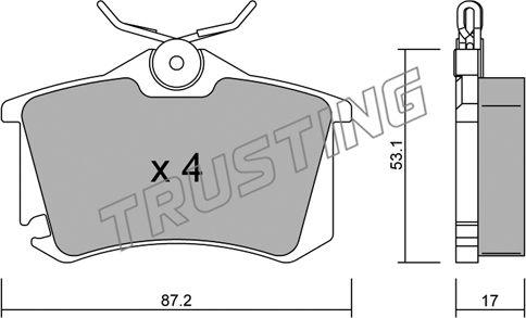 Trusting 102.5 - Zestaw klocków hamulcowych, hamulce tarczowe parts5.com