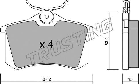 Trusting 102.0 - Juego de pastillas de freno parts5.com