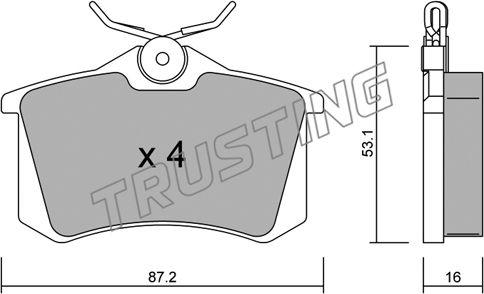 Trusting 102.2 - Bremsbelagsatz, Scheibenbremse parts5.com