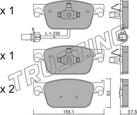 Trusting 1125.0 - Set placute frana,frana disc parts5.com