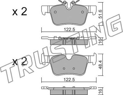 Trusting 1121.0 - Brake Pad Set, disc brake parts5.com