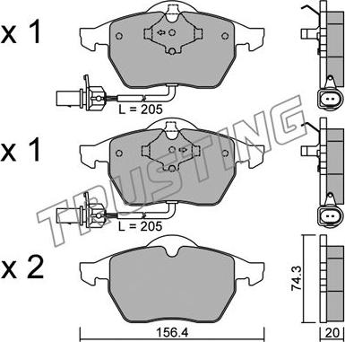 Trusting 188.3 - Set placute frana,frana disc parts5.com