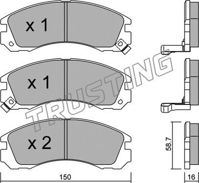 Trusting 136.0 - Fékbetétkészlet, tárcsafék parts5.com