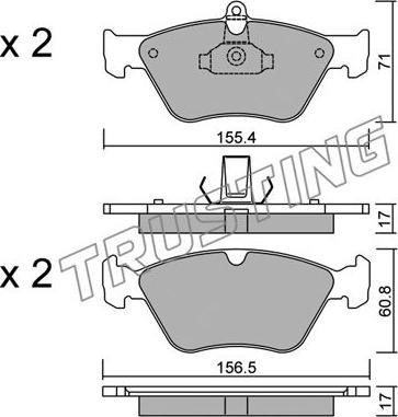 Trusting 130.0 - Комплект спирачно феродо, дискови спирачки parts5.com