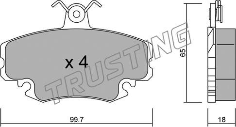 Trusting 122.0 - Komplet zavornih oblog, ploscne (kolutne) zavore parts5.com