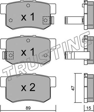 Trusting 176.0 - Komplet pločica, disk-kočnica parts5.com