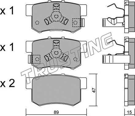 Trusting 176.1 - Kit de plaquettes de frein, frein à disque parts5.com