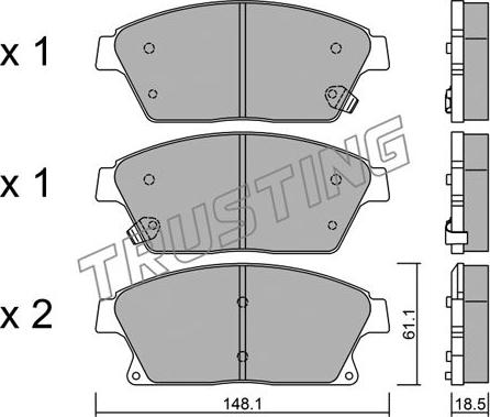 Trusting 856.0 - Sada brzdových destiček, kotoučová brzda parts5.com