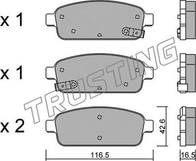 Trusting 857.0 - Sada brzdových platničiek kotúčovej brzdy parts5.com