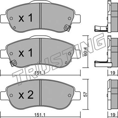 Trusting 805.0 - Fékbetétkészlet, tárcsafék parts5.com