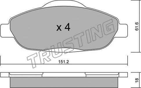 Trusting 820.0 - Brake Pad Set, disc brake parts5.com