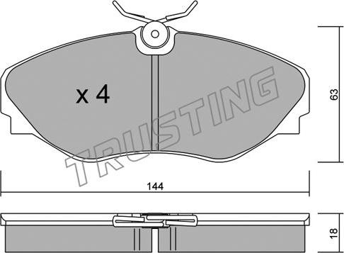 Trusting 347.0 - Bremsbelagsatz, Scheibenbremse parts5.com