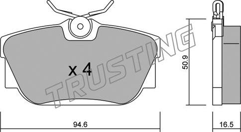 Trusting 355.0 - Brake Pad Set, disc brake parts5.com