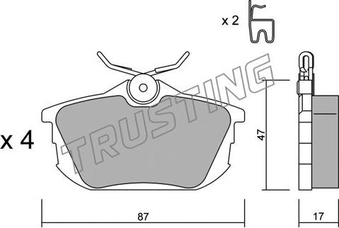 Trusting 356.0 - Brake Pad Set, disc brake parts5.com