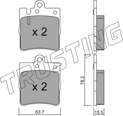 Trusting 353.0 - Juego de pastillas de freno parts5.com