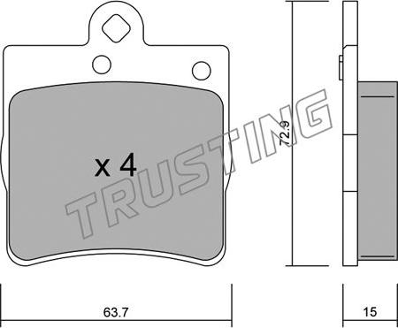 Trusting 352.0 - Brake Pad Set, disc brake parts5.com