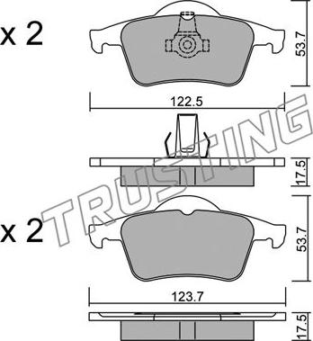 Trusting 357.0 - Brake Pad Set, disc brake parts5.com