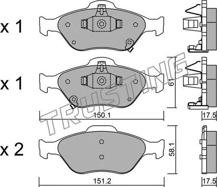 Trusting 325.1 - Set placute frana,frana disc parts5.com