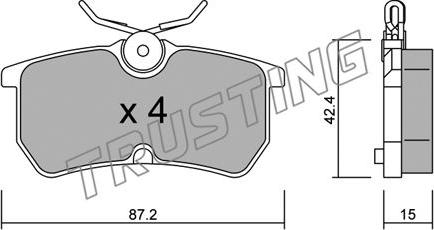 Trusting 326.0 - Brake Pad Set, disc brake parts5.com