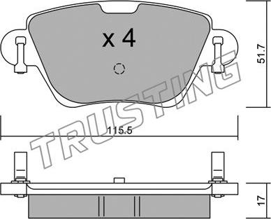 Trusting 328.0 - Тормозные колодки, дисковые, комплект parts5.com