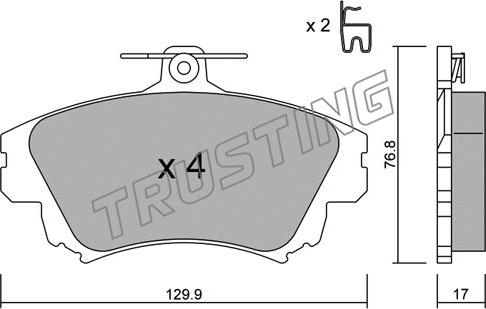 Trusting 295.0 - Brake Pad Set, disc brake parts5.com