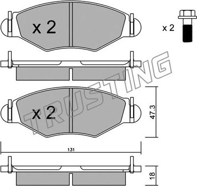 Trusting 263.1 - Brake Pad Set, disc brake parts5.com