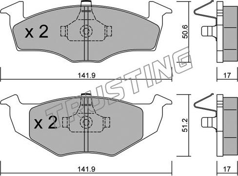 Trusting 215.0 - Sada brzdových platničiek kotúčovej brzdy parts5.com