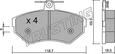 Trusting 224.0 - Zestaw klocków hamulcowych, hamulce tarczowe parts5.com