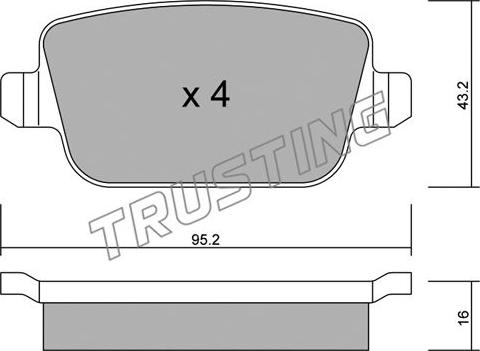 Trusting 796.0 - Brake Pad Set, disc brake parts5.com