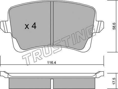 Trusting 792.0 - Fékbetétkészlet, tárcsafék parts5.com