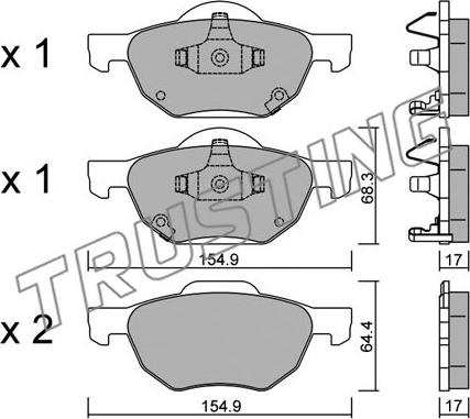 Trusting 746.0 - Kit de plaquettes de frein, frein à disque parts5.com