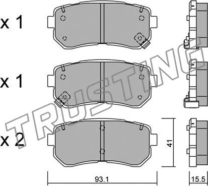 Trusting 741.0 - Fékbetétkészlet, tárcsafék parts5.com