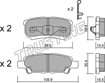 Trusting 753.0 - Komplet pločica, disk-kočnica parts5.com