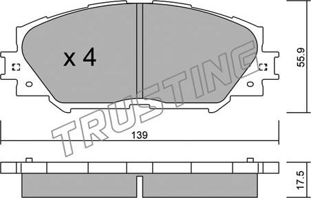 Trusting 763.0 - Kit de plaquettes de frein, frein à disque parts5.com