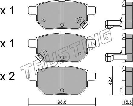 Trusting 762.0 - Fren balata seti, diskli fren parts5.com