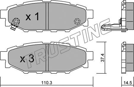 Trusting 780.0 - Zestaw klocków hamulcowych, hamulce tarczowe parts5.com