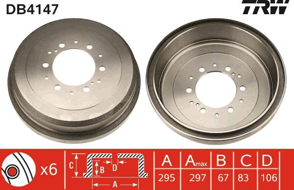 TRW DB4147 - Kočni bubanj parts5.com