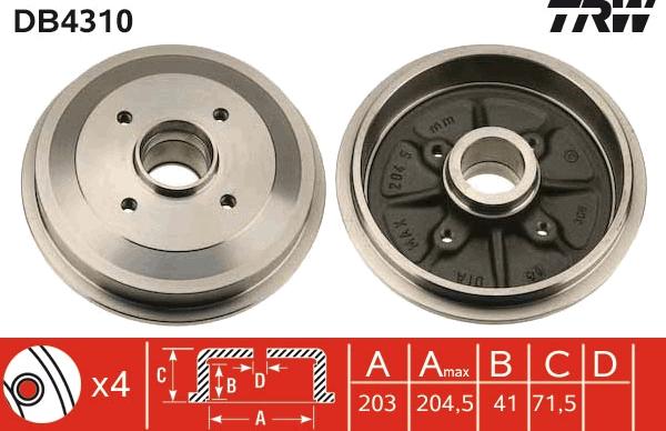 TRW DB4310 - Fren kampanası parts5.com