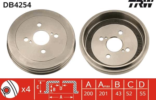 TRW DB4254 - Tambur frana parts5.com