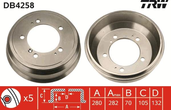 TRW DB4258 - Tambur frana parts5.com