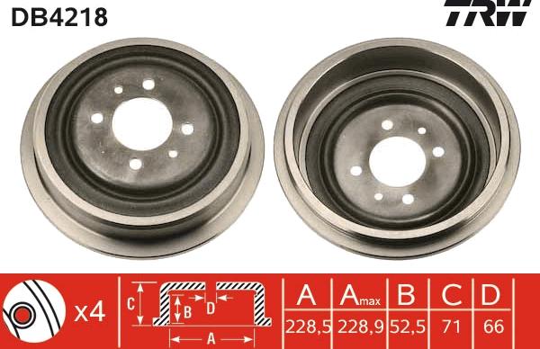 TRW DB4218 - Piduritrummel parts5.com