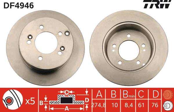 TRW DF4946 - Disque de frein parts5.com