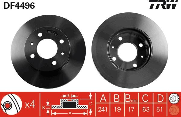 TRW DF4496 - Disc frana parts5.com