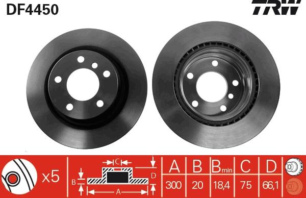 TRW DF4450 - Brake Disc parts5.com